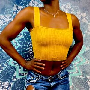Golden Baby Doll Crop Top